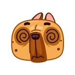 ๐ตโ๐ซ hond, duizelig, ogen, cartoon, dier, uitdrukking, schattig telegram sticker