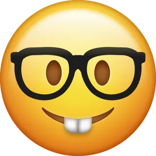 🤓 emoji, nerd, glasses, smile, teeth, funny, cartoon telegram sticker
