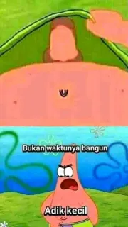 🤔 Patrick Star Spongebob Squarepants Bukan waktunya bangun
Adik kecil cartoon, funny, patrick, star, spongebob whatsapp sticker