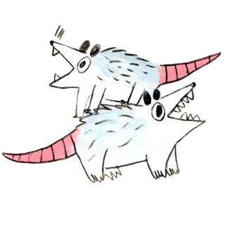 💖 opos, zwierzę, kreskówka, ilustracja, uroczy, słodki telegram sticker