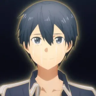 😭 Kirito Sword Art Online Anime, Llorando, Personaje, Ilustración, Triste telegram sticker