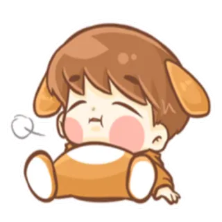😶 fofo, desenho animado, filhote, kawaii, cachorro, chibi telegram sticker