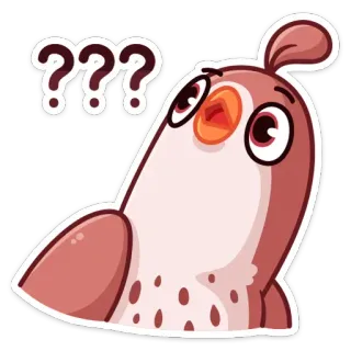 🤨 ??? question, bird, confused, cartoon, animal, cute, thinking telegram sticker