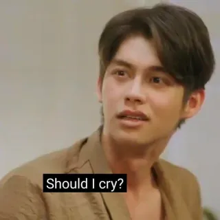 😭 Should I cry? homem, triste, chorar, pergunta telegram sticker
