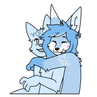 👐 furry, anthro, cartoon, animal, hug, friendship telegram sticker
