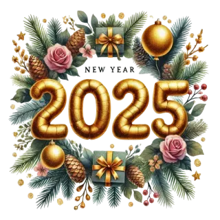 🖼 2025 ปีใหม่, 2025, คริสต์มาส, วันหยุด, การเฉลิมฉลอง, การตกแต่ง, เทศกาล whatsapp sticker