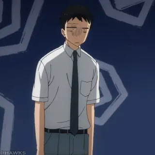 🎏 Anime, Uniforme scolaire, Cravate, Étudiant, Embarrassé, Manga telegram sticker