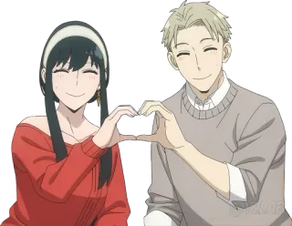 🫶 Yor Forger Spy x Family Anime, Yor Forger, Loid Forger, Coeur, Couple, Spy x Family whatsapp sticker