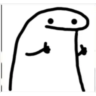 👍 Strichmännchen, Daumen hoch, Positiv, Einfach, Strichzeichnung telegram sticker