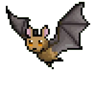 😀 bat, pixel art, animal, flying, mammal whatsapp sticker
