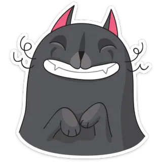 😁 gato, divertido, dibujo animado, animal, lindo, ilustración telegram sticker