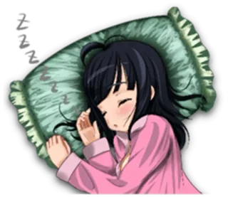😴 zzz 잠, 자는, 애니메이션, 귀여운, 카와이, 베개, 꿈 telegram sticker