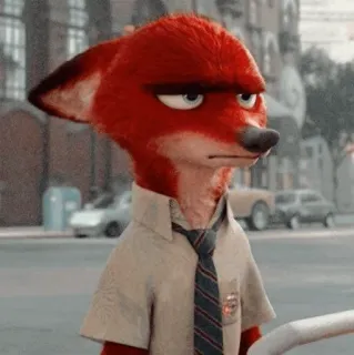 🦊 Nick Wilde Zootopia fox, cartoon, disney, zootopia, police, officer, animal telegram sticker