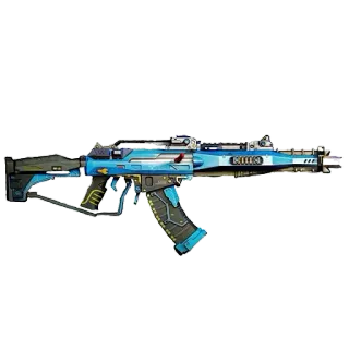 🔫 weapon, gun, rifle, futuristic, blue, combat telegram sticker