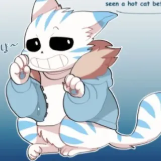 ☠️ Sans undertale, sans, cat, cute telegram sticker