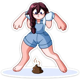 😳 Dessin animé, Lapin, Crotte, Animal, Fille, Debout, Drôle telegram sticker
