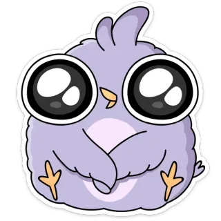 🥺 นก, น่ารัก, สัตว์, การ์ตูน, สติกเกอร์, ตาโต telegram sticker