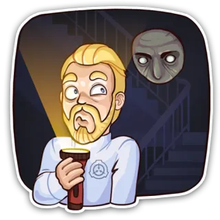 😓 scp, flashlight, monster, horror, stairs telegram sticker
