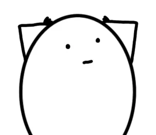 🥚 Blob, Branco, Rosto, Simples, Fofo, Minimalista telegram sticker