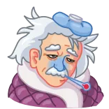🤒 krank, ill, fieber, erkältung, grippe, thermometer, kühlpack telegram sticker
