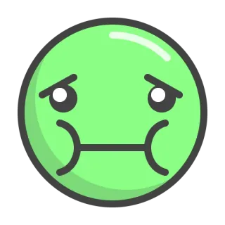 🤢 malade, emoji, vert, vomir, pas bien, visage telegram sticker