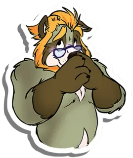 ☺️ cartoon, animal, furry, anthropomorphic, character, glasses telegram sticker