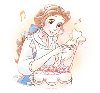 🎂 Belle Belle, Disney, baking, cake, cartoon telegram sticker