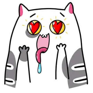 😍 แมว, ความรัก, หัวใจ, การ์ตูน, สัตว์, น่ารัก telegram sticker