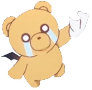 🐻 beruang, menangis, anime, sedih, kartun, karakter, ilustrasi whatsapp sticker
