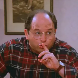 😶 George Costanza Seinfeld shhh, silencio, cállate, Seinfeld, serie de TV, George Costanza telegram sticker