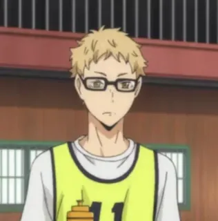 ✨ Kei Tsukishima Haikyuu!! anime, haikyuu, kei tsukishima, character, tsukishima, cartoon telegram sticker