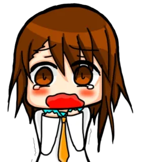 😢 Anime, Chibi, Weinend, Cartoon, Traurig whatsapp sticker
