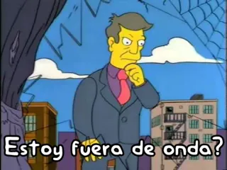 👴 Seymour Skinner The Simpsons Estoy fuera de onda? シーモア・スキナー, ザ・シンプソンズ, 混乱, 時代遅れ, スペイン語, アニメ, ユーモア telegram sticker