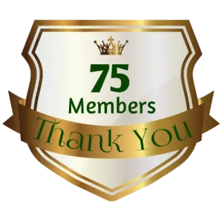 ⚜ 75 Members Thank You membros, obrigado, celebração, conquista, distintivo telegram sticker