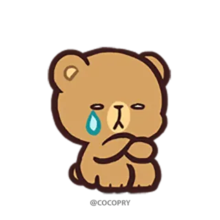 😢 ours, pleurer, triste, emoji, dessin animé whatsapp sticker