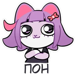 👌 ПОН cartoon, cute, cat, anime, sticker telegram sticker