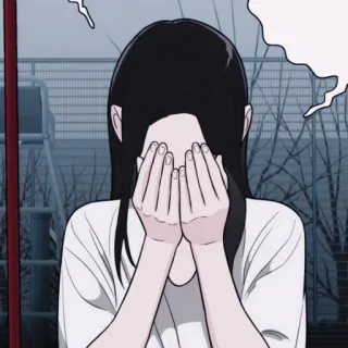 🎐 verdrietig, huilen, meisje, anime, tiener, boos whatsapp sticker