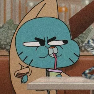 ❤️ Gumball Watterson The Amazing World of Gumball Cartoon, animiert, Gumball, The Amazing World of Gumball, blaue Katze, trinken, lustig, süß whatsapp sticker