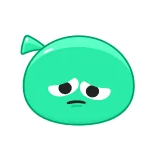 ☹️ шар, грустный, эмодзи, мультик, милый, зеленый, выражение telegram sticker