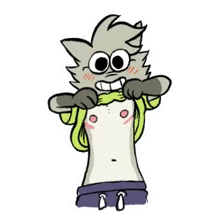 ✂️ cartoon, animal, embarrassed, blush, sticker whatsapp sticker