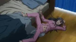 🛌 anime, kobieta, łóżko, różowa piżama, leżąca, zmęczona, odpoczynek, sypialnia telegram sticker