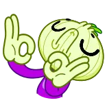 👌 玉ねぎ, 野菜, ステッカー, 漫画, 食べ物, OKサイン whatsapp sticker