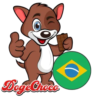 🇧🇷 DogeChoco Doge, Czekolada, Brazylia, Kreskówka, Zwierzę, Maskotka telegram sticker