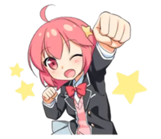 👊 anime, girl, stars, cute, winking telegram sticker