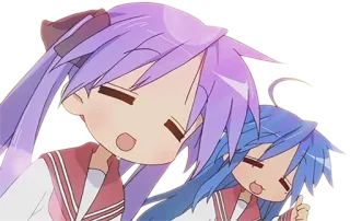 😊 Anime, Personaje, Lindo, Kawaii, Chibi, Lucky Star whatsapp sticker