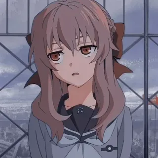 😒 Shinoa Hiiragi Seraph of the End anime, character, girl, seraph of the end telegram sticker