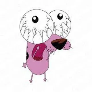 😟 Courage Courage the Cowardly Dog desenho animado, cachorro, nervoso, Coragem, o Cão Covarde, Coragem, engraçado, assustado whatsapp sticker