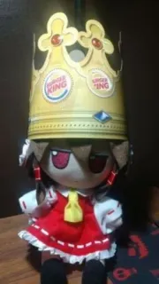 👑 BURGER KING плюшевая игрушка, кукла, Burger King, корона, еда telegram sticker