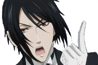 😡 Sebastian Michaelis Black Butler anime, demon, sebastian, black butler, cartoon telegram sticker