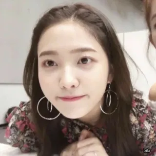 ✨ bila mujer, cara, pendientes, chica, femenino, retrato telegram sticker